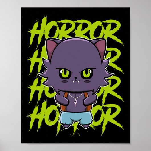 Niedlicher Werwolf Wolf und Anime-Horror Lycanthro Poster (Vorne)