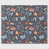 Niedlicher Western Baby Cowboy Bear Wrapping Paper Geschenkpapier (Flach)
