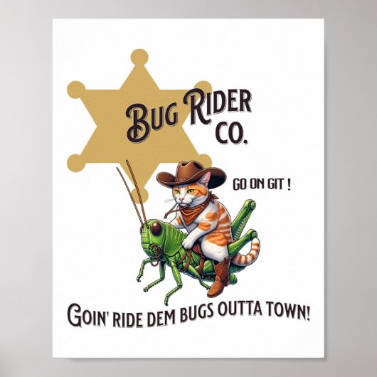Niedlicher Western Cowboy Cat Tab Poster (Vorne)