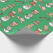 Niedlicher Western Cowboy-Hut und Stiefel Weihnach Geschenkpapier (Ecke)