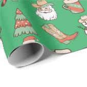 Niedlicher Western Cowboy-Hut und Stiefel Weihnach Geschenkpapier (Rolleneckpunkt)