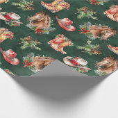 Niedlicher Western/Cowboy Weihnachten Geschenkpapier (Ecke)