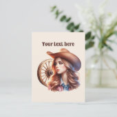 Niedlicher Western Cowgirl hinzufügen Postkarte (Stehend Vorderseite)