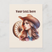 Niedlicher Western Cowgirl hinzufügen Postkarte (Vorderseite)