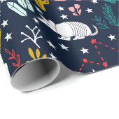 Niedlicher Western Cowgirl Wrapping Paper Geschenkpapier (Rolleneckpunkt)