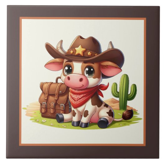 Niedlicher Western Fliese (Vorderseite)