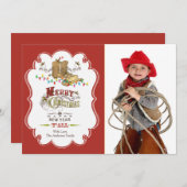Niedlicher Western Frohe Weihnachtsfotokarte Feiertagskarte (Vorne/Hinten)