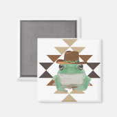 Niedlicher Western Frosch mit Cowboy-Hut Magnet (Vorderseite/Rückseite)
