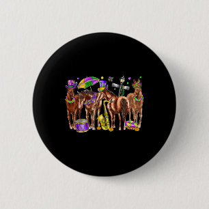 Niedlicher Western Horse Mardi Gras Funny Mardi Gr Button