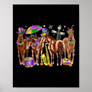Niedlicher Western Horse Mardi Gras Funny Mardi Gr Poster