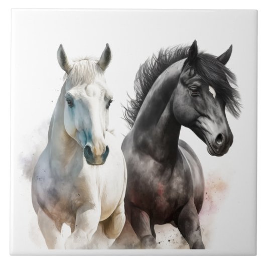 niedlicher Western Pferd Land Fliese (Vorderseite)