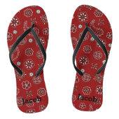 Niedlicher Western Red Bandana Flip Flops Badesandalen (Fußbett)
