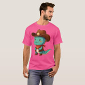 Niedlicher Western Rodeo Dino Sheriff Kostüm Cowbo T-Shirt (Vorne ganz)