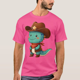 Niedlicher Western Rodeo Dino Sheriff Kostüm Cowbo T-Shirt