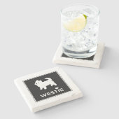 Niedlicher Westhochland-Terrier - i-Liebe Westies Steinuntersetzer (Seitenansicht)