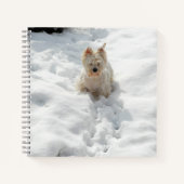 Niedlicher Westie Dog im Snow 8x8 Notebook Journal Notizblock (Vorderseite)