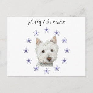 Niedlicher Westie Hund Kunst und Weihnachten Schne