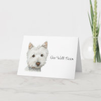 Niedlicher Westie Hund wird bald gut