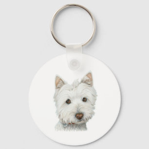 Niedlicher Westie Hundeschlüsselkette Schlüsselanhänger