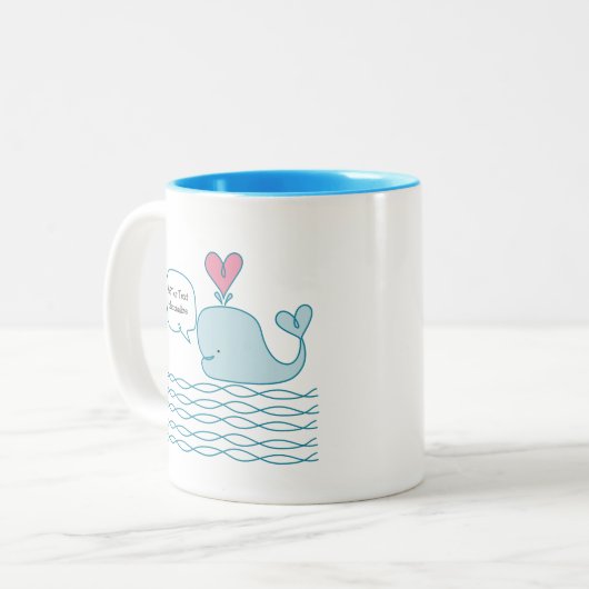 Niedlicher Whale Fügen Sie Ihren Text zur Personal Zweifarbige Tasse (Vorderseite Links)