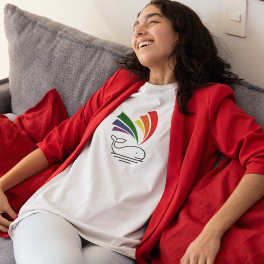 Niedlicher Whale-Gay Pride-Regenbogenlampe T-Shirt
