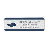 Niedlicher Whale Navy Blue Rücksendeadresse (Vorne)
