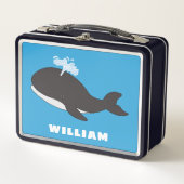 Niedlicher Whale Personalisierter Individuelle Nam Metall Brotdose (Vorderseite)