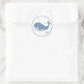 Niedlicher Whale-Scrapbooking Runder Aufkleber (Tasche)