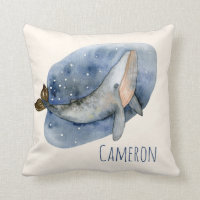 Niedlicher Whale Wasserfarbe Personalisiert blau