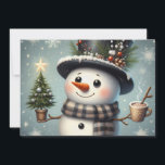 Niedlicher Whimisky Weihnachten/Winterschneemann Feiertagskarte<br><div class="desc">niedlich</div>