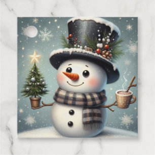 Niedlicher Whimisky Weihnachten/Winterschneemann Geschenkanhänger