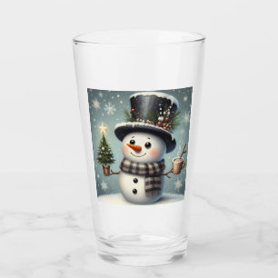 Niedlicher Whimisky Weihnachten/Winterschneemann Glas