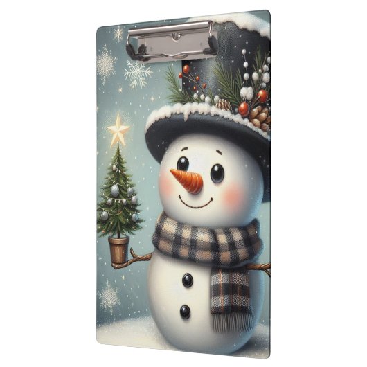 Niedlicher Whimisky Weihnachten/Winterschneemann Klemmbrett (Links)