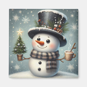 Niedlicher Whimisky Weihnachten/Winterschneemann Magnet
