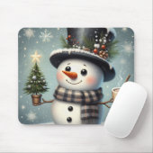 Niedlicher Whimisky Weihnachten/Winterschneemann Mousepad (Mit Mouse)