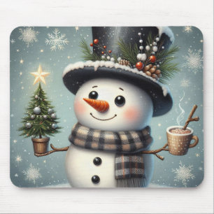 Niedlicher Whimisky Weihnachten/Winterschneemann Mousepad