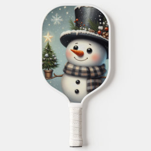 Niedlicher Whimisky Weihnachten/Winterschneemann Pickleball Schläger