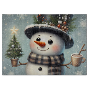 Niedlicher Whimisky Weihnachten/Winterschneemann Schneidebrett