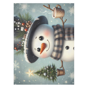 Niedlicher Whimisky Weihnachten/Winterschneemann Tischdecke