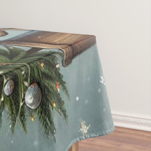 Niedlicher Whimisky Weihnachten/Winterschneemann Tischdecke (Beispiel)