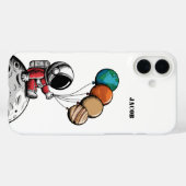 Niedlicher Whimsical Astronaut hält Planet, Raum, Case-Mate iPhone Hülle (Rückseite (Horizontal))