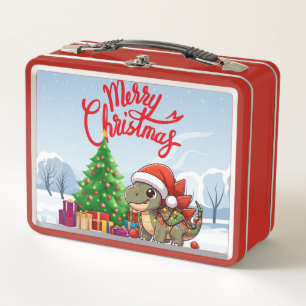Niedlicher/Whimsical Baby-Weihnachtsstegosaurus St Metall Brotdose