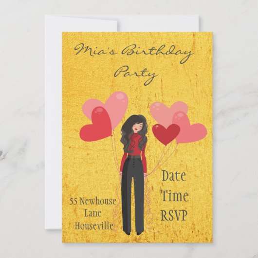 Niedlicher whimsical Ballon zwischen oder Teenager Einladung (Vorderseite)