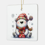 Niedlicher Whimsical Bär für Weihnachten Keramikornament (Links)