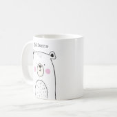 Niedlicher Whimsical Bear Illustration Individuell Kaffeetasse (Vorderseite Links)