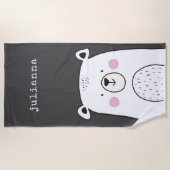 Niedlicher Whimsical Bear Illustration Individuell Strandtuch (Vorderseite)