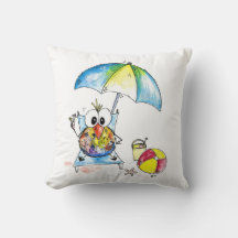 Niedlicher Whimsical Bird am Strand