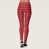 Niedlicher Whimsical Black Heats Red Girly Glam Leggings (Rückseite)