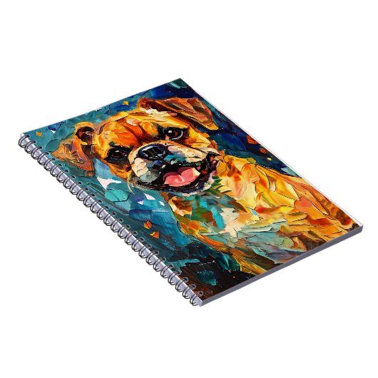 Niedlicher Whimsical Boxer Welpe Notizblock (Rechte Seite)