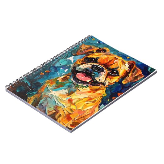 Niedlicher Whimsical Boxer Welpe Notizblock (Linke Seite)